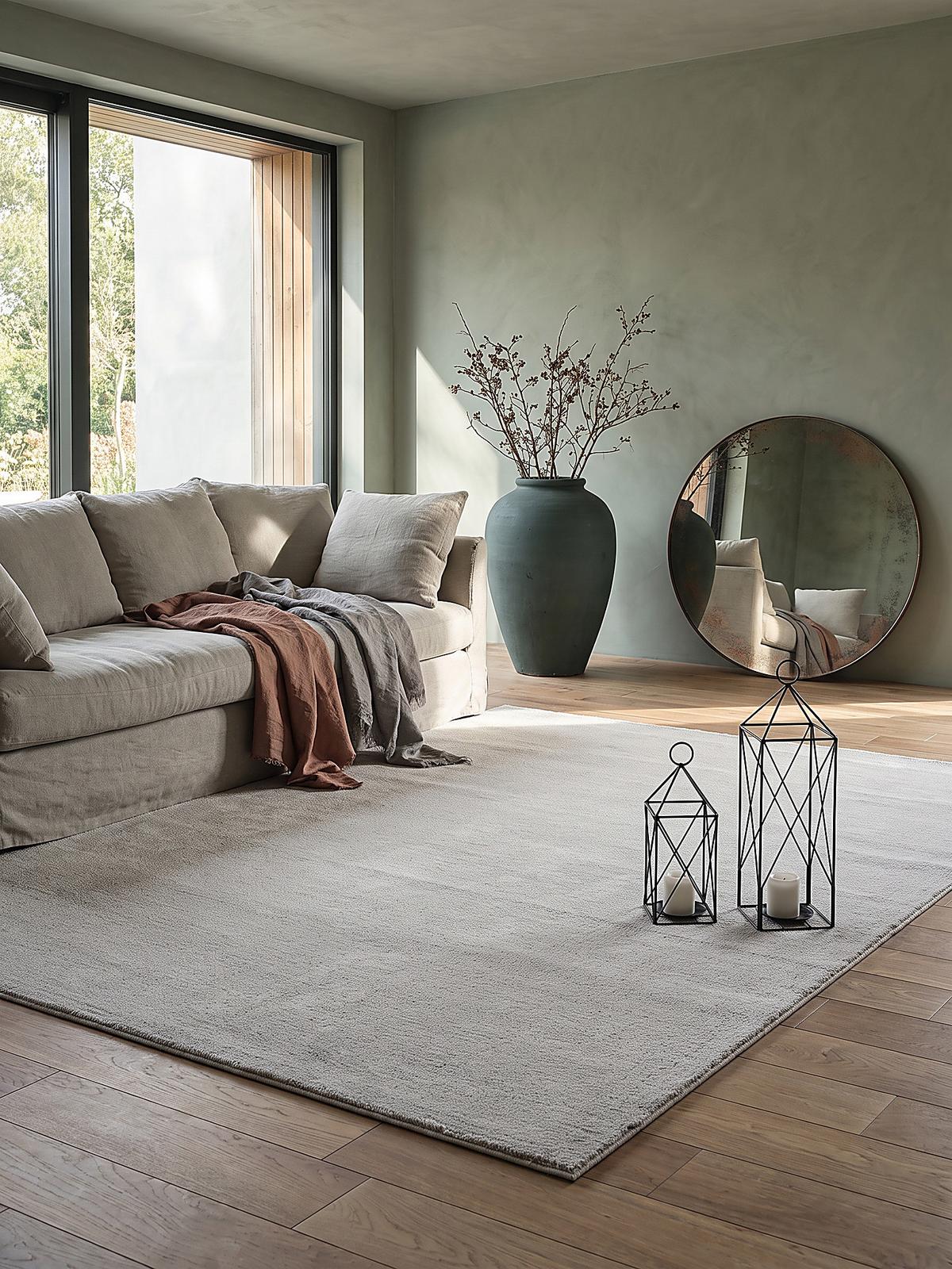 HOCHFLORTEPPICH Antirutsch Uni ALDAN Polyester Beige 60 x 110 cm - Beige, Textil (120/160cm) - KADIMA DESIGN