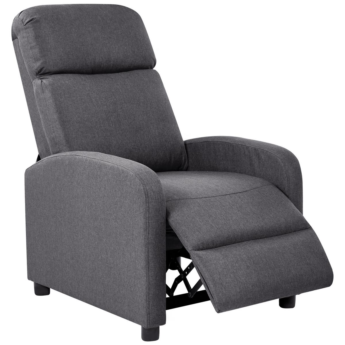FERNSEHSESSEL Dunkelgrau Eminence - Dunkelgrau/Schwarz, Textil (66/103/74cm) - Beliani