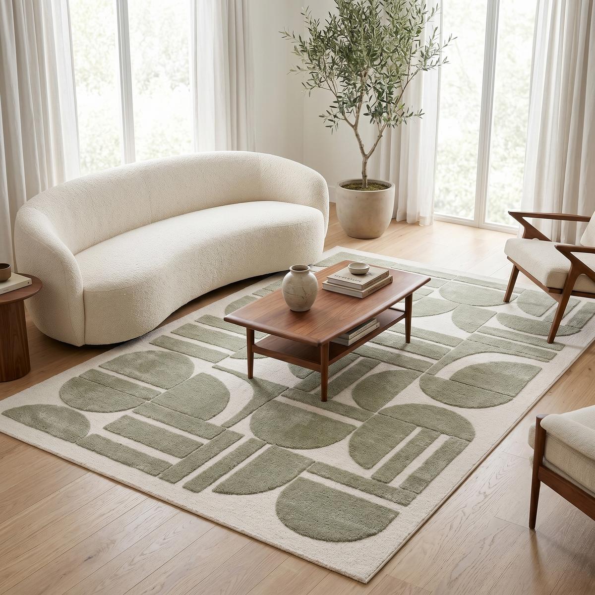 DESIGNER TEPPICH NOSY MODERN - Grün, Textil (120/170cm) - Pergamon