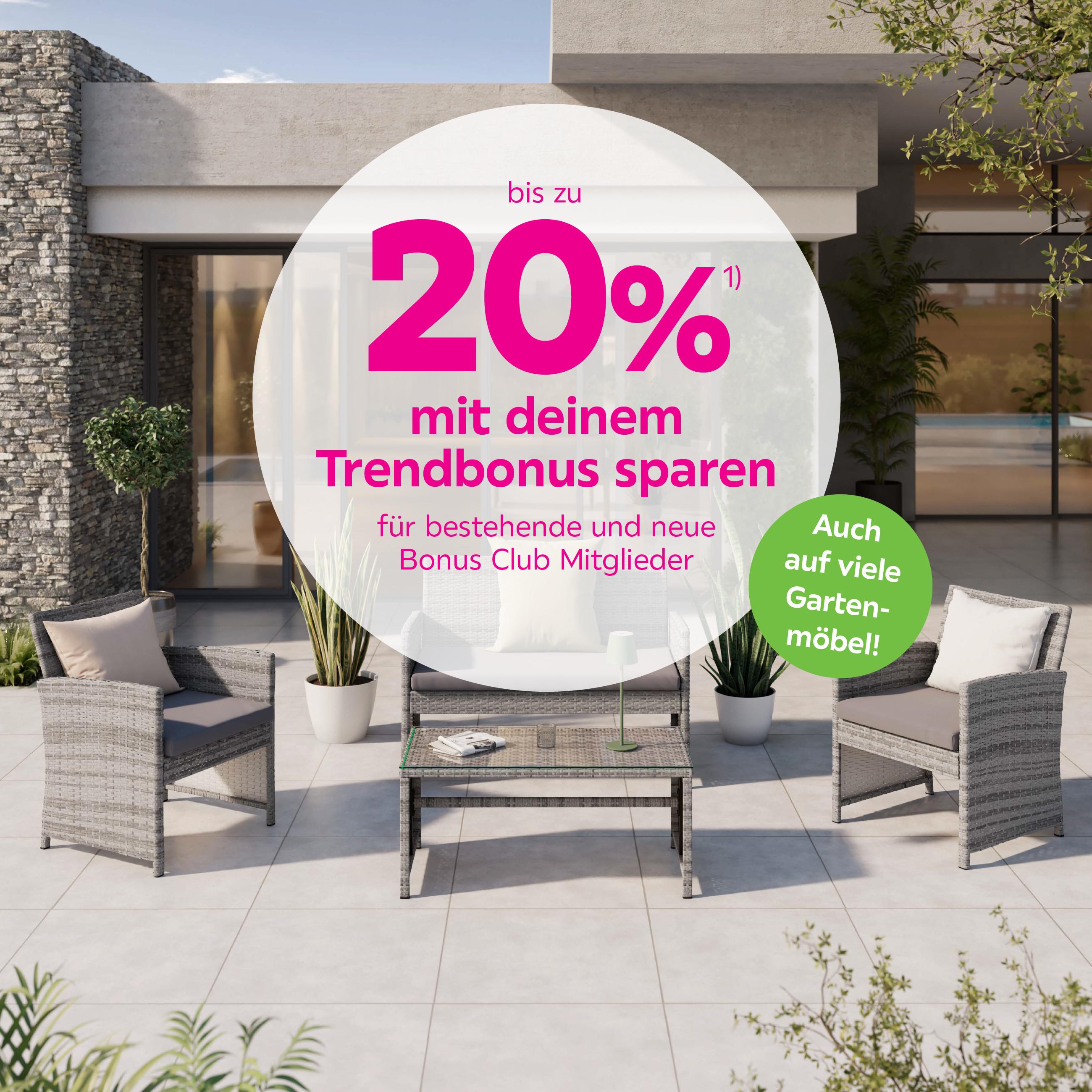 bis zu 20% mit deinem Trendbonus sparen