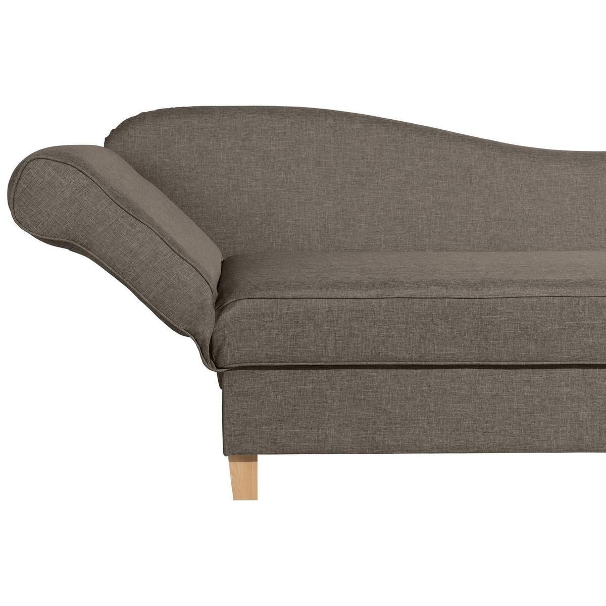 RECAMIERE mit Armteil links klappbar Katia Bezug Flachgewebe Buche natur / sahara - Gelb, Kunststoff (190/82/88cm) - 58aufmkessel
