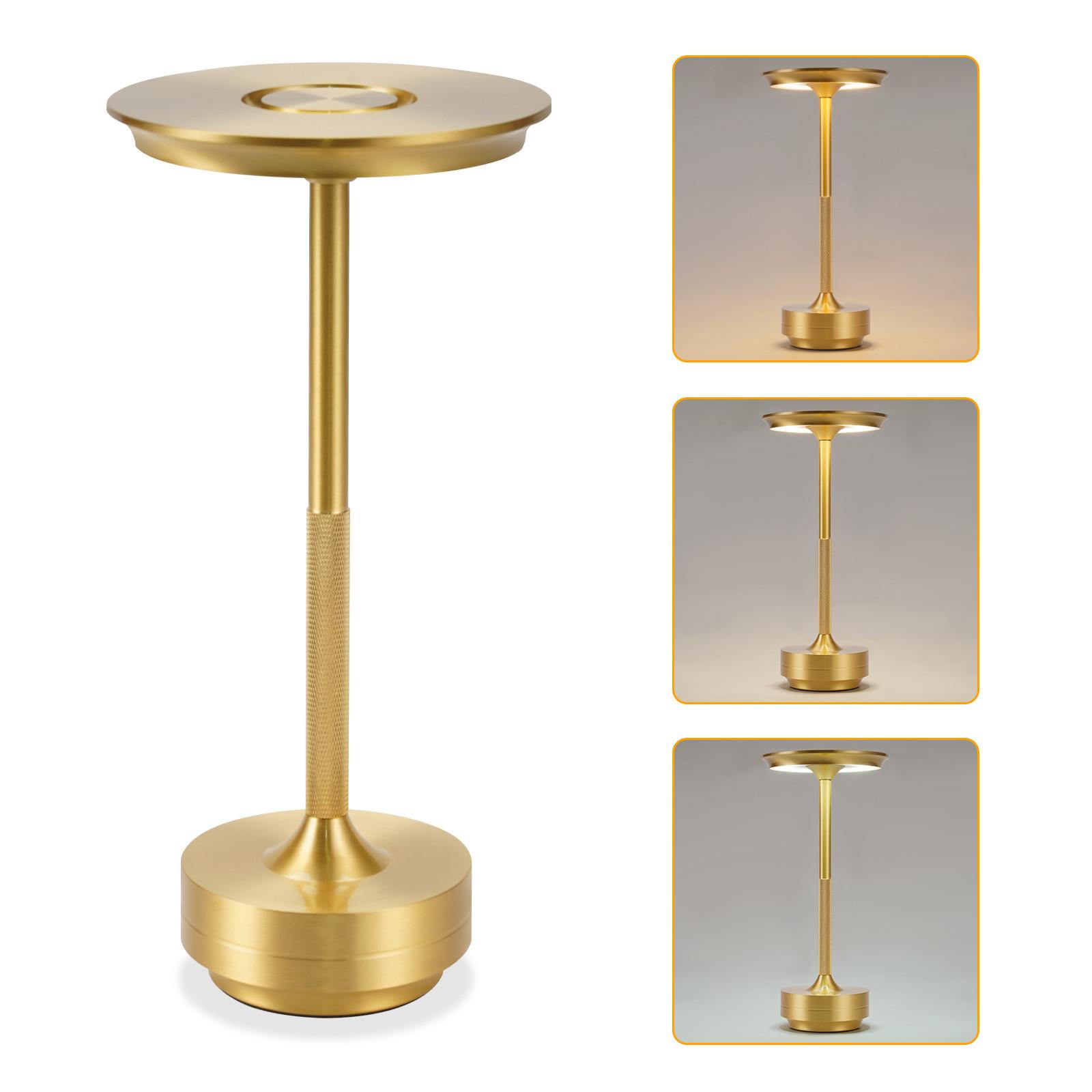 TISCHLEUCHTE Brenndel 12.8/12.8/27 cm - Goldfarben, Kunststoff/Metall (12.8/12.8/27cm) - ZMH