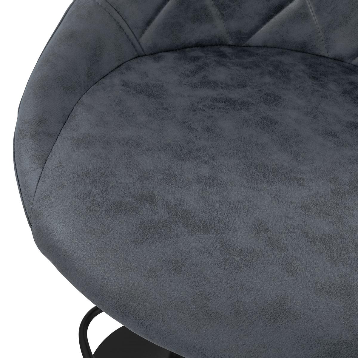 BARHOCKER 2er Set aus Kunstleder Anthrazit höhenverstellbar/drehbar - Anthrazit/Schwarz, Metall (37/106/47cm) - ML-DESIGN