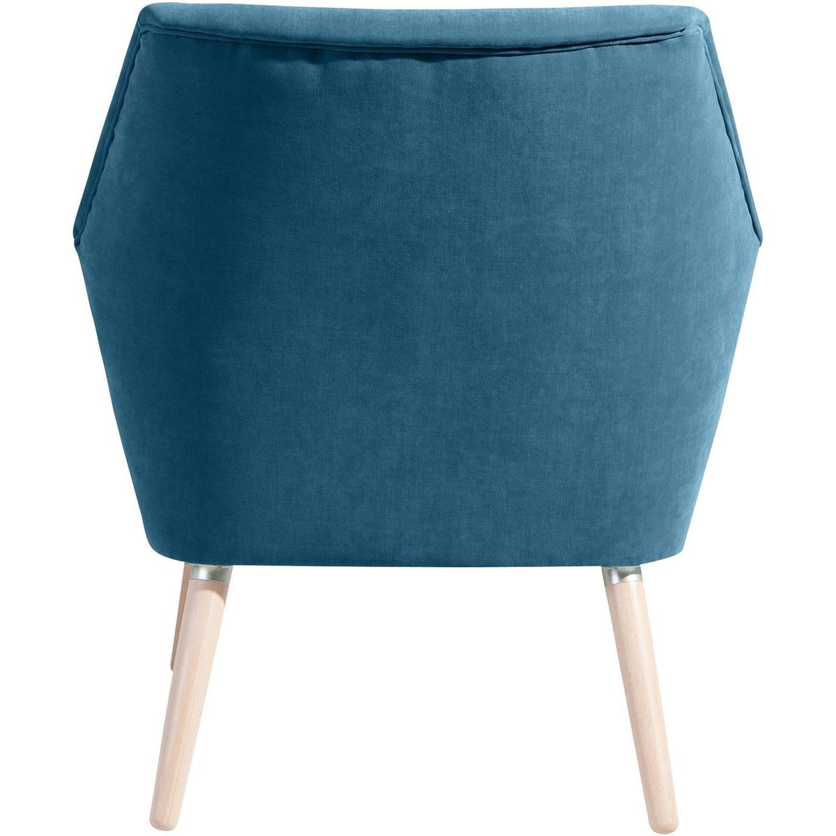 SESSEL Kachka Bezug Veloursstoff Buche natur / petrol - Blau, Kunststoff (71/81/67cm) - 58aufmkessel