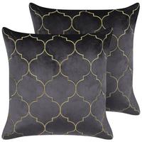 DEKOKISSEN 2er-Set Grau 45/45 cm Alyssum - Grau, Textil (45/45cm) - Beliani