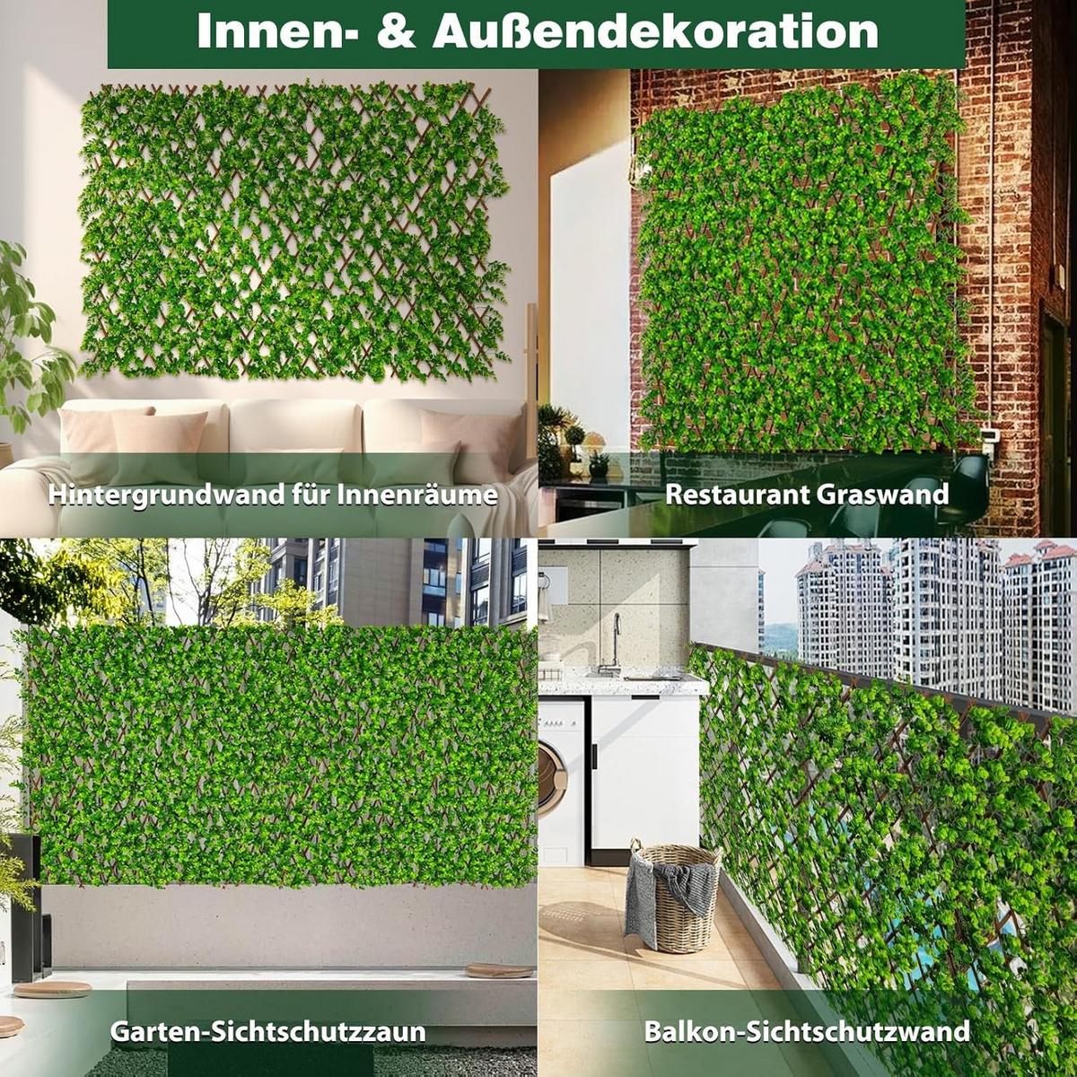 KUNSTPFLANZE Grün - Grün, Kunststoff (8cm) - COSTWAY
