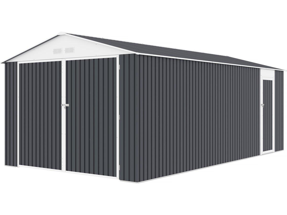 METALL-GARAGE PVC houston - Grau, Metall (570/310/570cm) - Habitat Garten