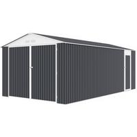 METALL-GARAGE PVC houston - Grau, Metall (570/310/570cm) - Habitat Garten