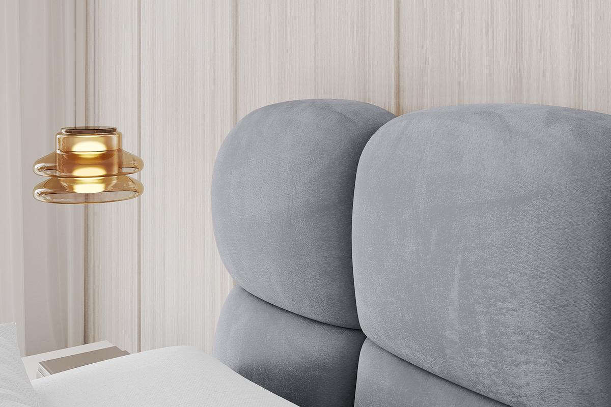 POLSTERBETT mit Bettkasten und Lattenrost, Bett mit Matratze H3/H4 - NOMA 180x200 Hellgrau - Hellgrau, Holzwerkstoff/Textil (180/200cm) - ALTDECOR