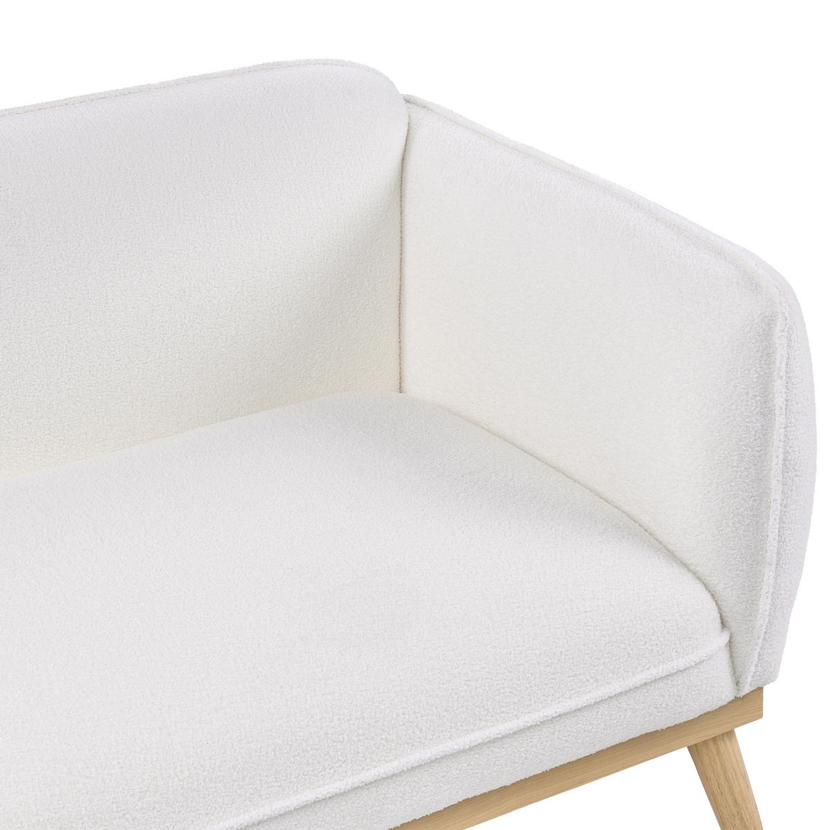 3-SITZER-SOFA Bouclé Weiß Ljung - Hellbraun, Textil (210/82/82cm) - Beliani