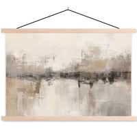 POSTER MIT MAGNETLEISTEN Moderne Kunst - Abstrakt - Beige Magnetleiste 120x80 cm - Beige, Textil (120/80/0.15cm) - MuchoWow