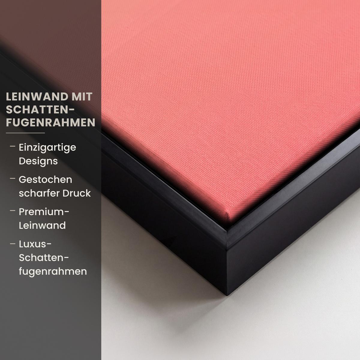 LEINWAND Bilder mit Rahmen - Segelboot - Rosa Meer - Sonnenuntergang - Berge - 60x90 - Rosa, Textil (60/90cm) - MuchoWow