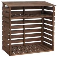 BRENNHOLZLAGER Dunkelbraun - Dunkelbraun, Holz (122/121/61cm) - MCW
