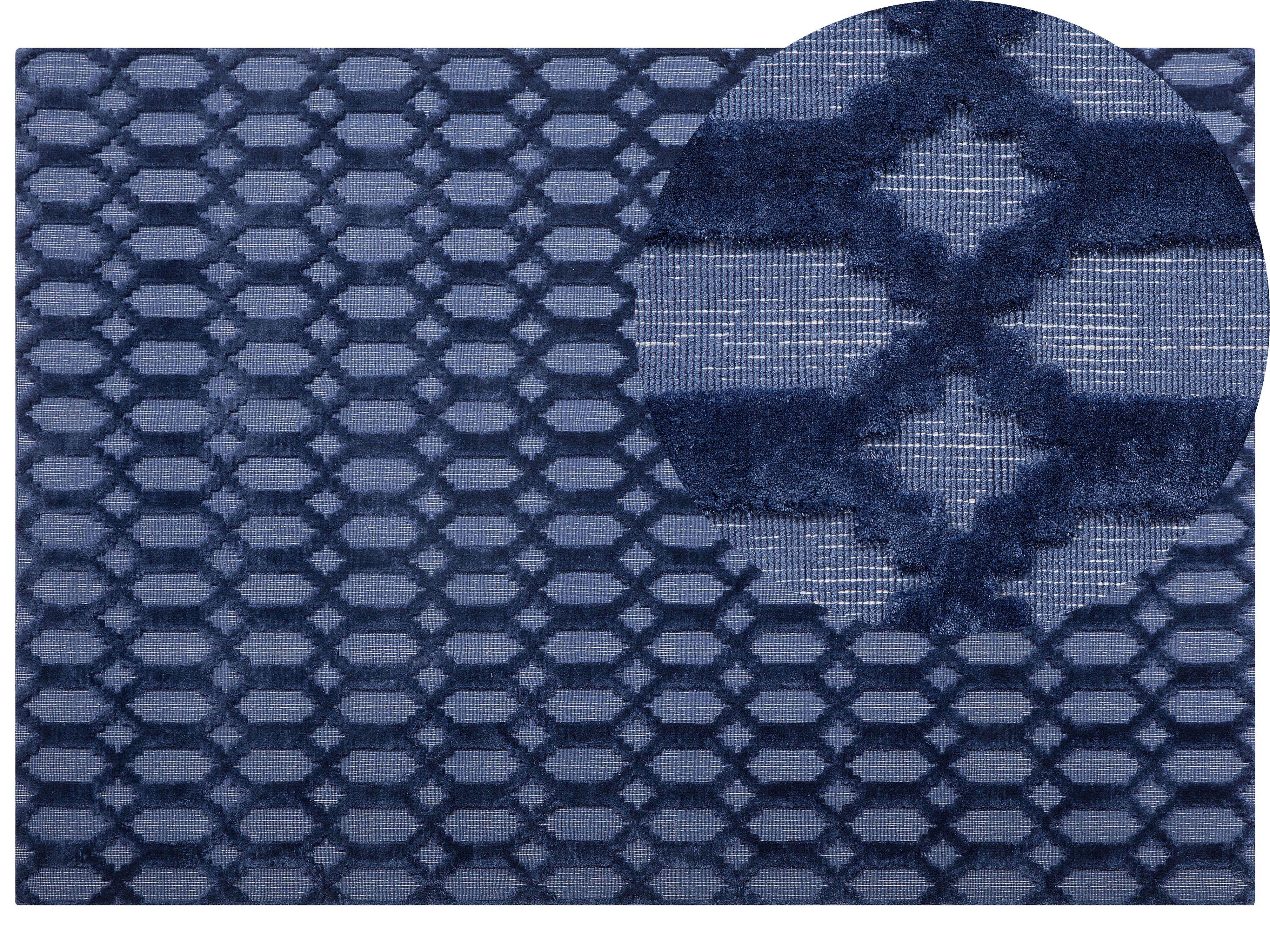 KURZFLOR-TEPPICH Cizre 230/160 cm - Blau, Naturmaterialien (160/230cm) - Beliani