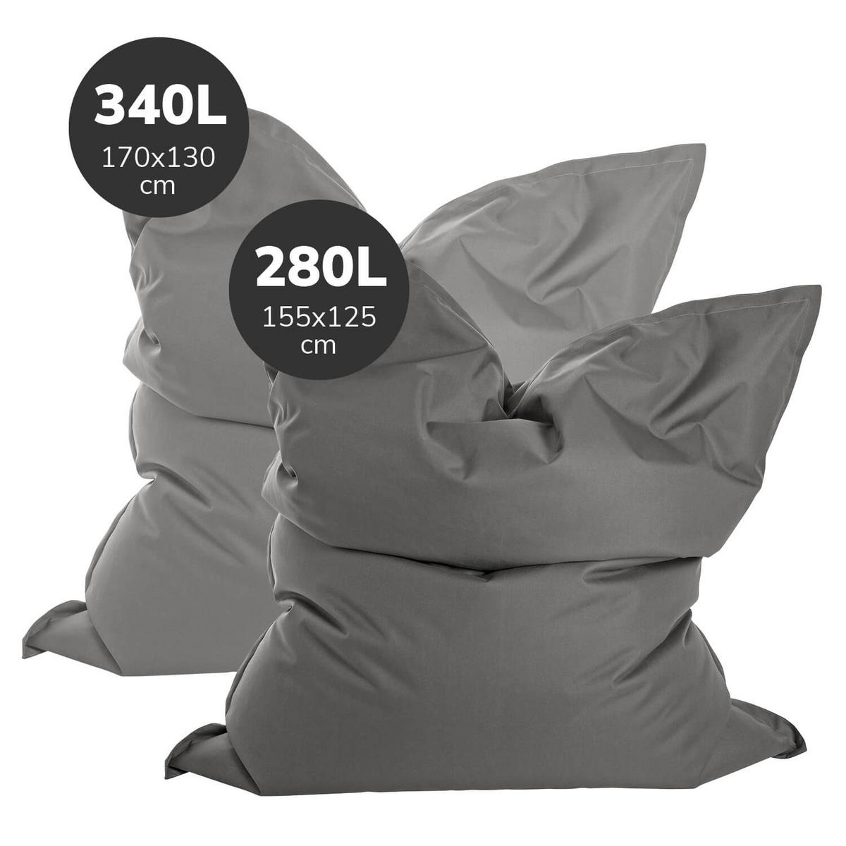 OUTDOOR SITZSACK XXL Der Große - Anthrazit, Textil (130/170/20cm) - Mokebo