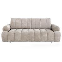 SCHLAFSOFA Mavi 3-Sitzer mit Schlaffunktion, Bettsofa Schlafcouch 195x145 cm, Beige - Beige, Textil (255/100/110cm) - Beautysofa