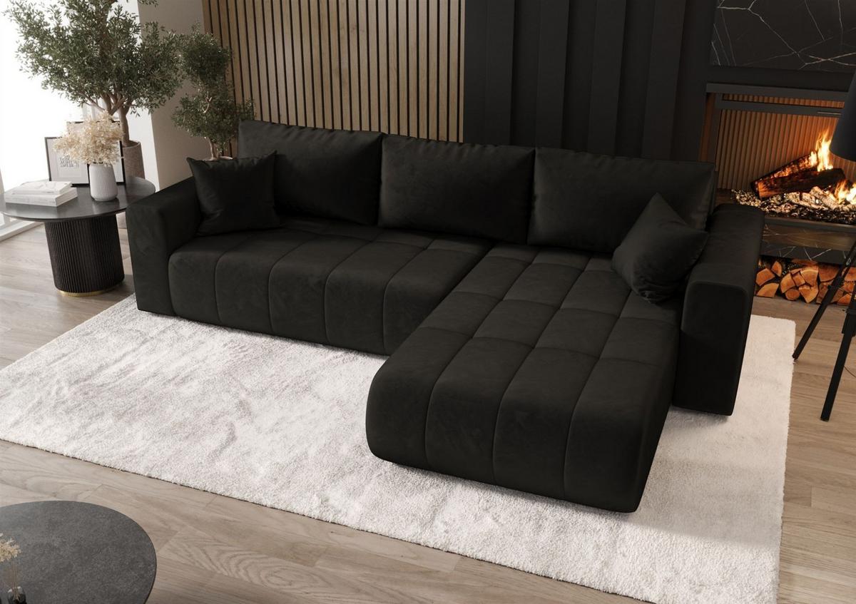ECKSOFA Camila - Dunkelgrau, Holzwerkstoff/Textil (280/185cm) - Fun Möbel