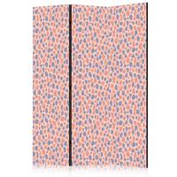 PARAVENT Beidseitig Bedruckter 3-tlg 135x172 cm Bunte Punkte - Flieder/Rosa, Holz/Textil (135/172/3cm) - Muralo