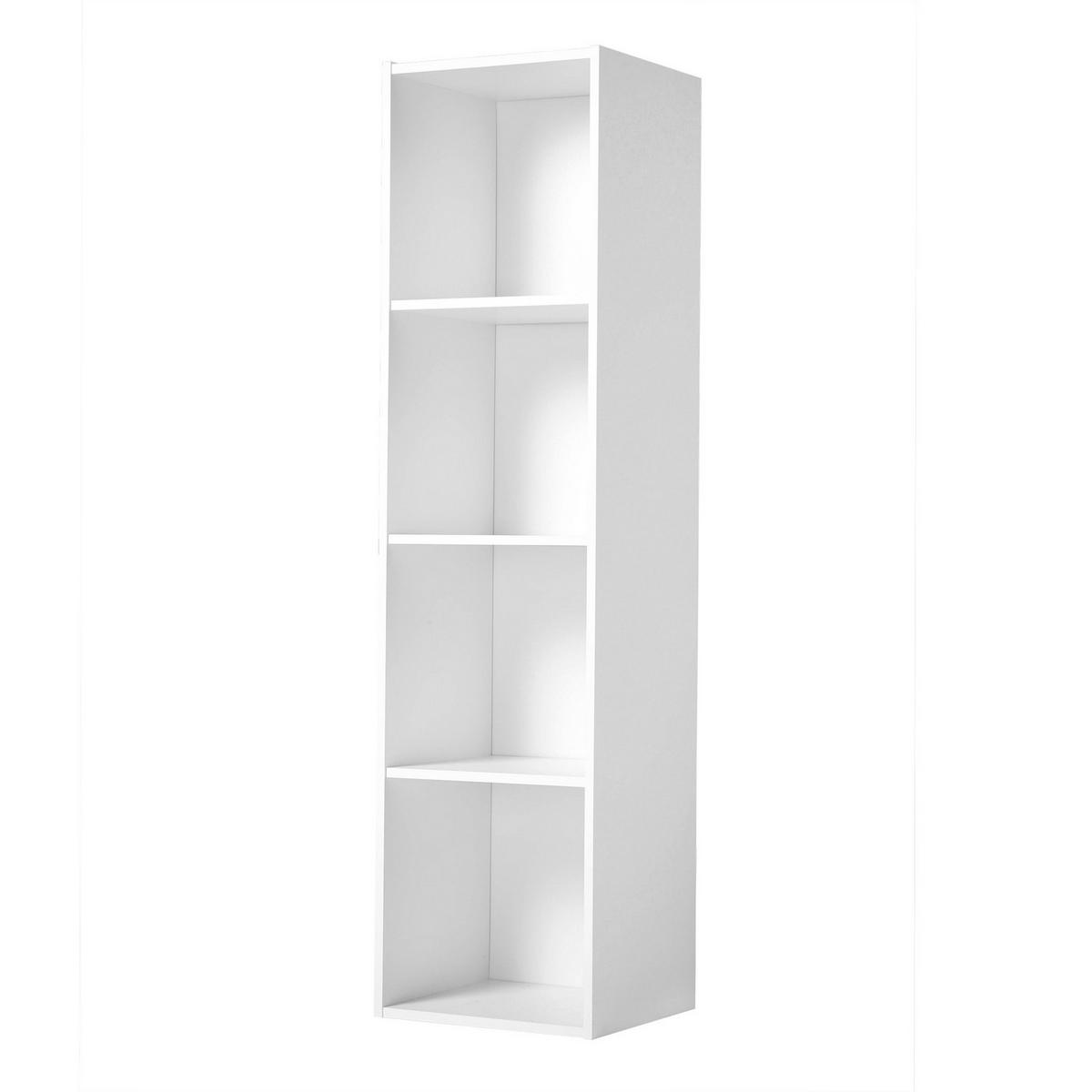 MÖBEL mit 4 Fächern 31,1/29,5/122,5 cm - Weiß, Holzwerkstoff (29.5/122.5/31.1cm) - Calicosy