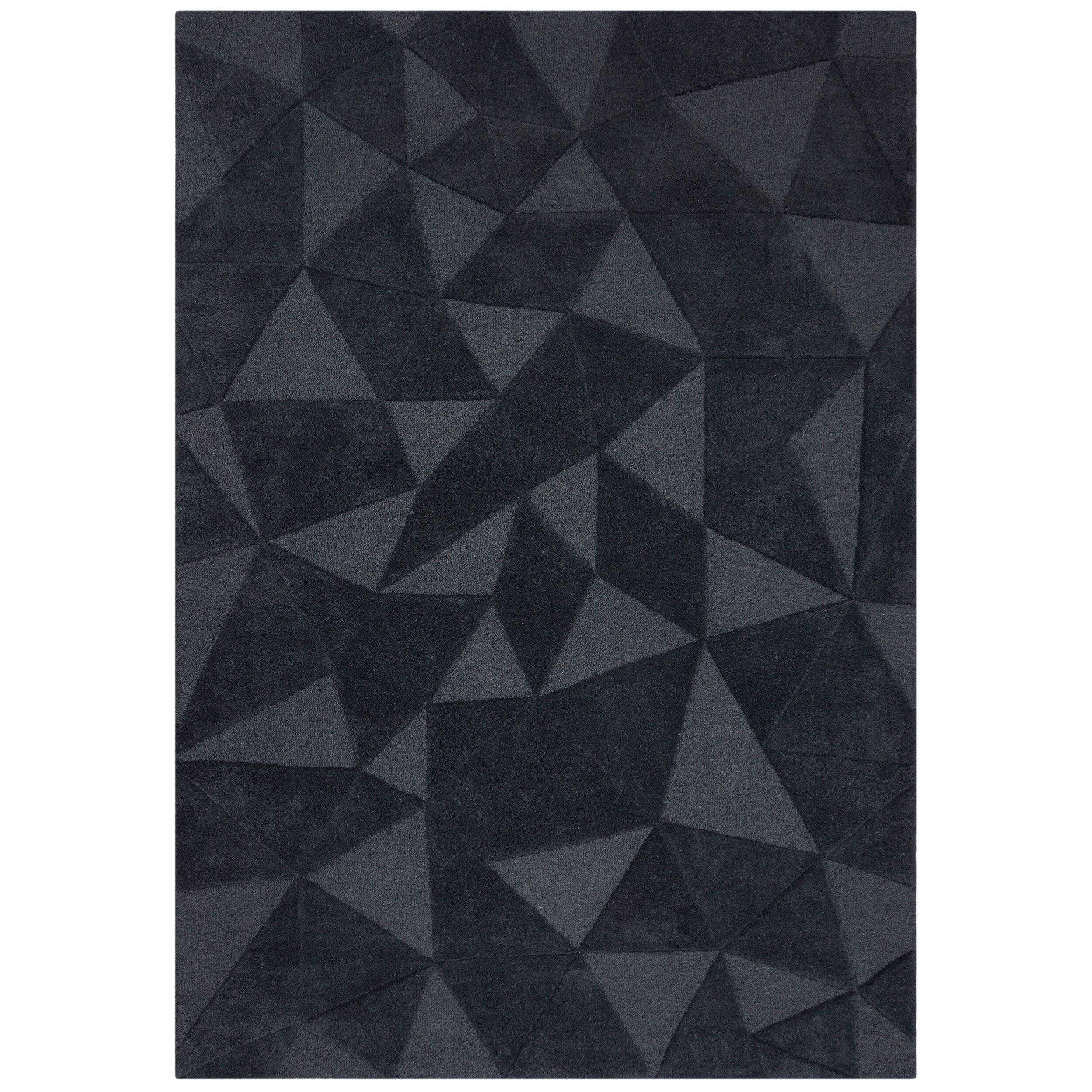 TEPPICH aus Wolle DEBEN in Anthrazit, geometrisch-abstrakt, 200 x 290 cm - Anthrazit, Textil (290/200cm) - KADIMA DESIGN