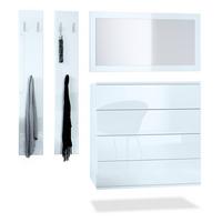GARDEROBE Horizon Weiß Hochglanz - Weiß Hochglanz, Holzwerkstoff (142/146/35cm) - Vladon