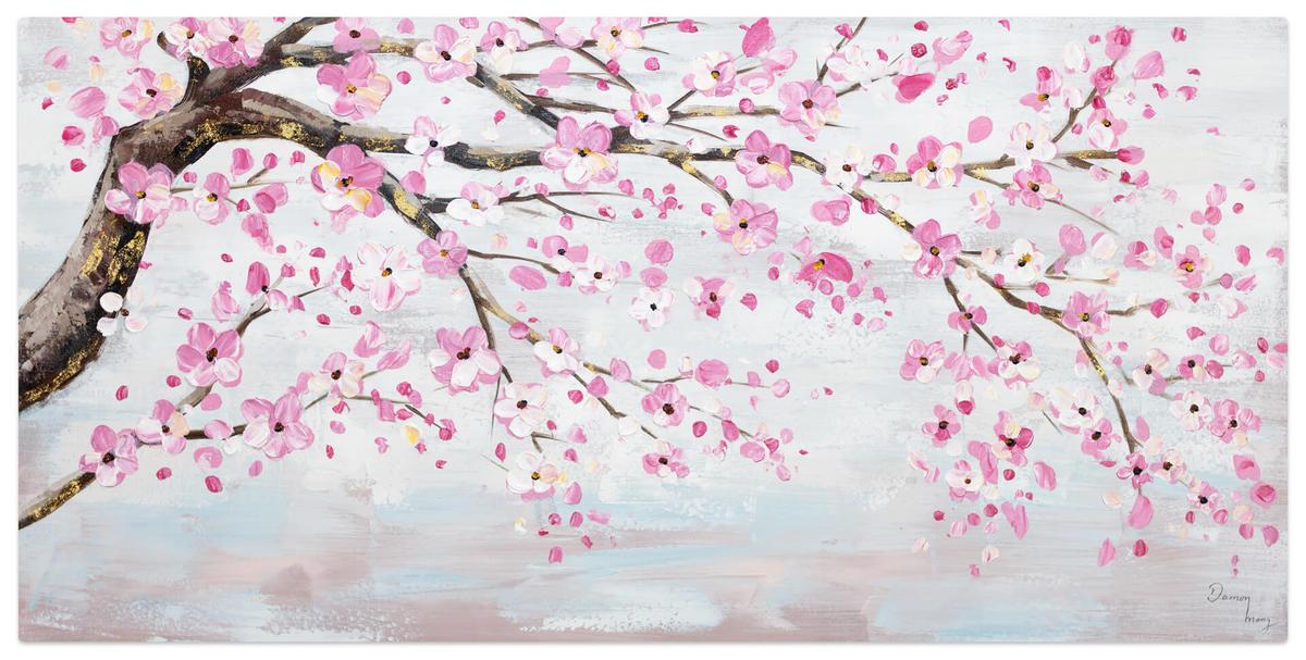 ÖLGEMÄLDE 120/60 cm - Pink, Holz/Textil (120/60cm) - KUNSTLOFT
