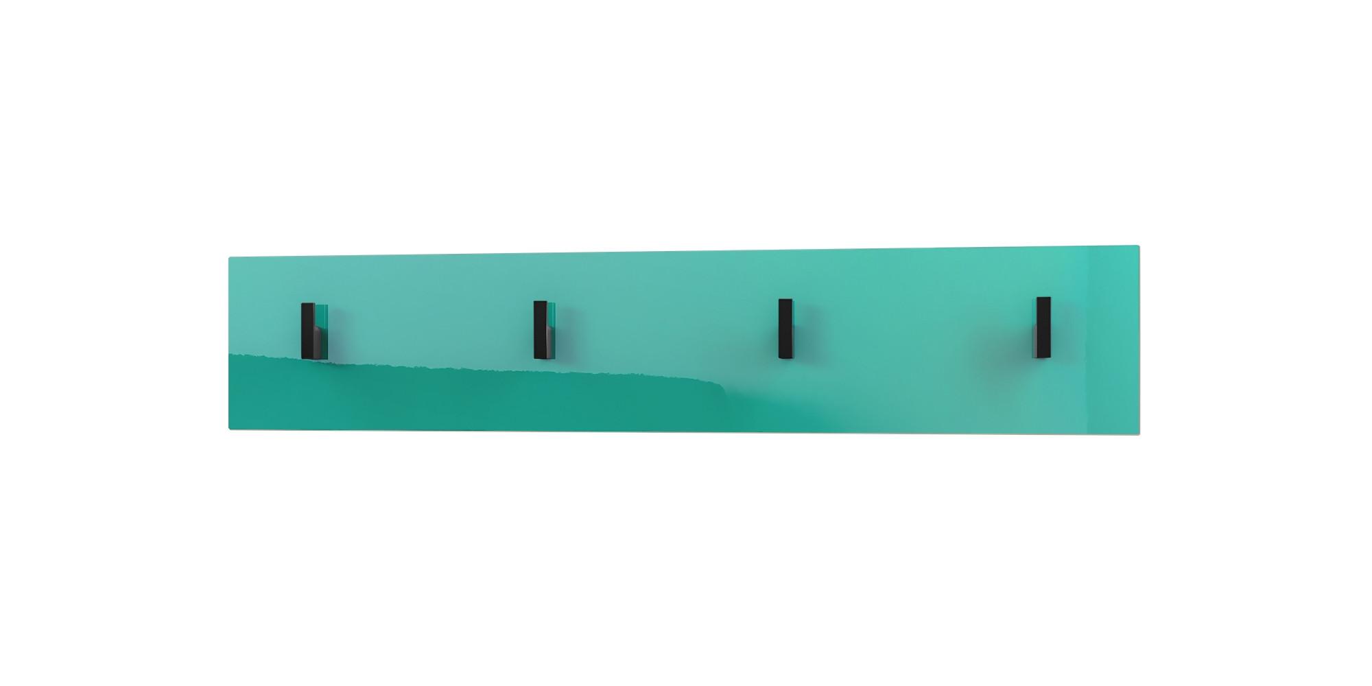 GARDEROBENPANEEL Linea Petrol Hochglanz - Petrol, Holzwerkstoff (72/14.5/3.5cm) - Vladon