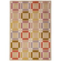 TEPPICH aus Wolle, handgetuftet, ORRIN, in Multicolor-Pastell, Fensterkaro-Raster, 140 x 200 cm - Multicolor, Textil (140/200cm) - KADIMA DESIGN