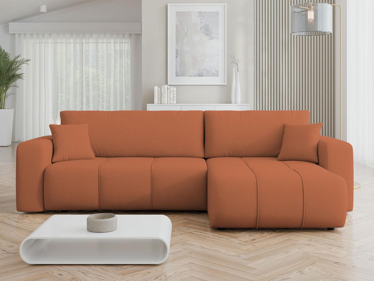 ECKSOFA Furyn Maxi - Schwarz/Orange, Holz/Kunststoff (274/145cm) - MIRJAN24