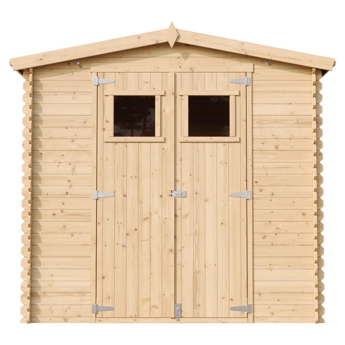 HOLZHAUS GARTENHAUS M369 - B236xL226xH218 cm/ 4.33 m2 - Beige, Holz (236/218/226cm) - Timbela