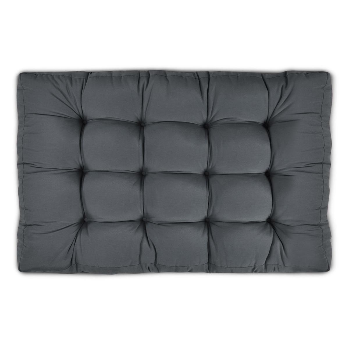 PALETTENKISSEN Eco Style Sitz 120/80/15 cm Graphitgrau - Grau, Textil (80/15/120cm) - Beautissu 