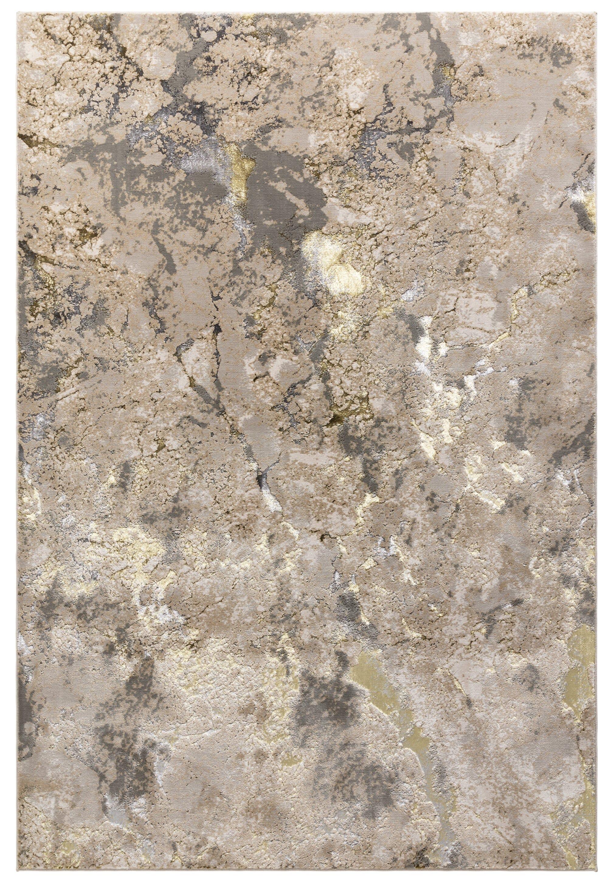 TEPPICH SARNTAL, abstrakt, aus Polyester, Gold, 160 x 230 cm - Goldfarben, Textil (230/160cm) - KADIMA DESIGN