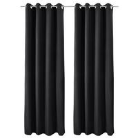 VORHANG Amelie TO mit Öse 140x245cm Schwarz (2tlg) - Schwarz, Textil (140/245/1cm) - Beautissu 