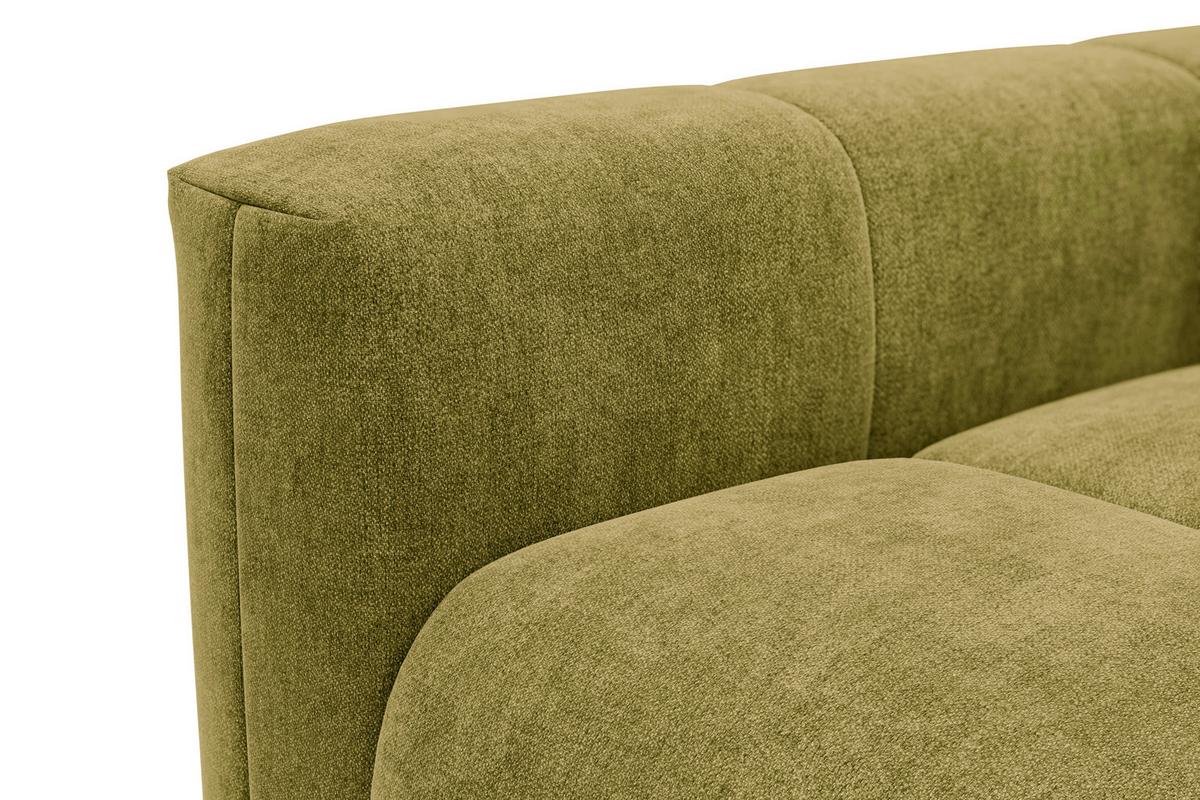 SOFA VERONA 3-Sitzer, Khaki - Schwarz/Grün, Holz/Textil (224/83/110cm) - Courtois Laville