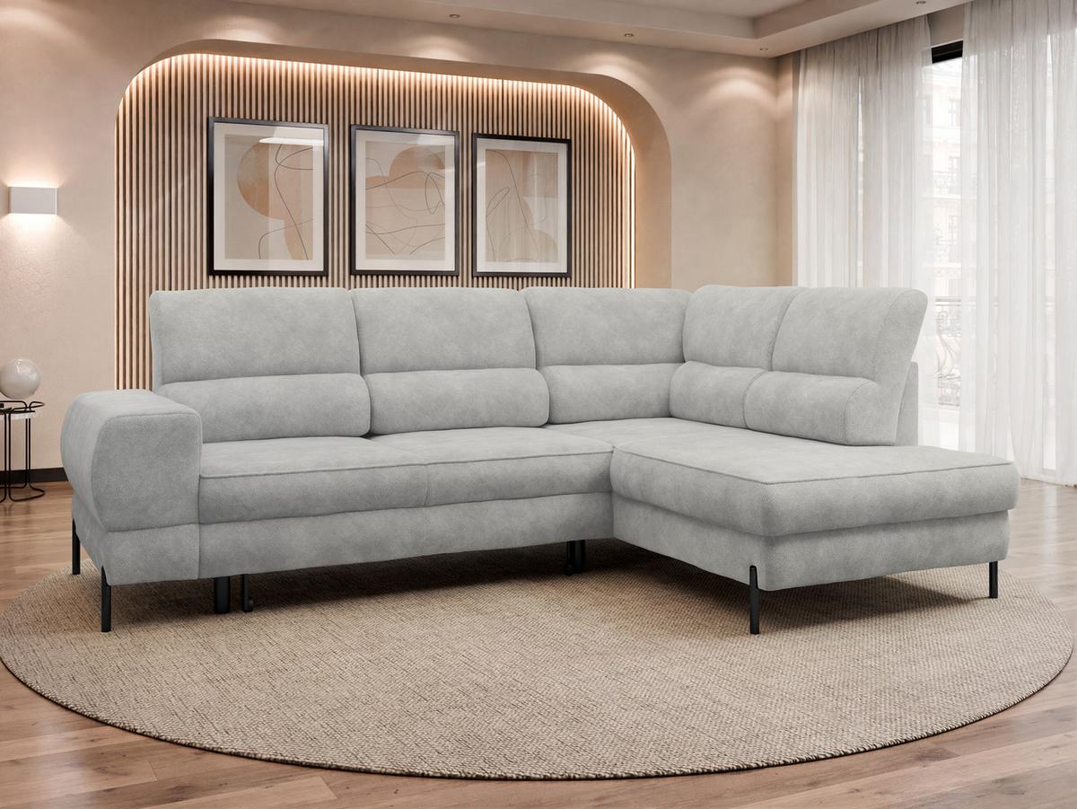 ECKSOFA Clinton, Seite: Rechts - Hellgrau/Schwarz, Holz/Kunststoff (253/174cm) - MIRJAN24