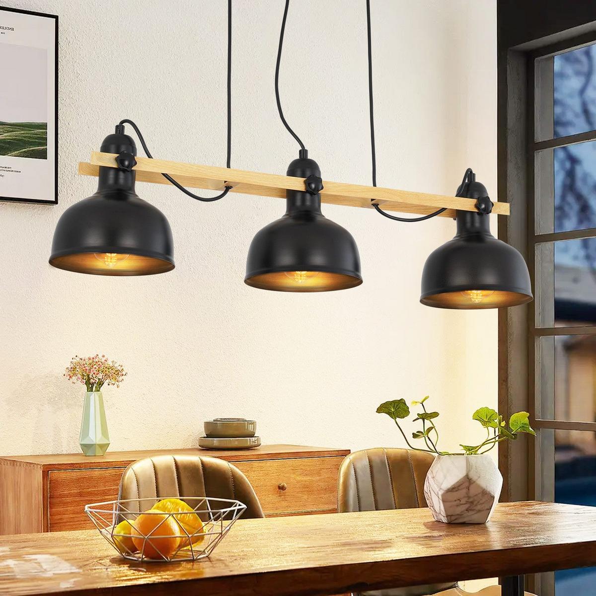 PENDELLEUCHTE Thilo 3-flammig 78/18/175 cm - Schwarz, Metall (78/18/175cm) - Nettlife