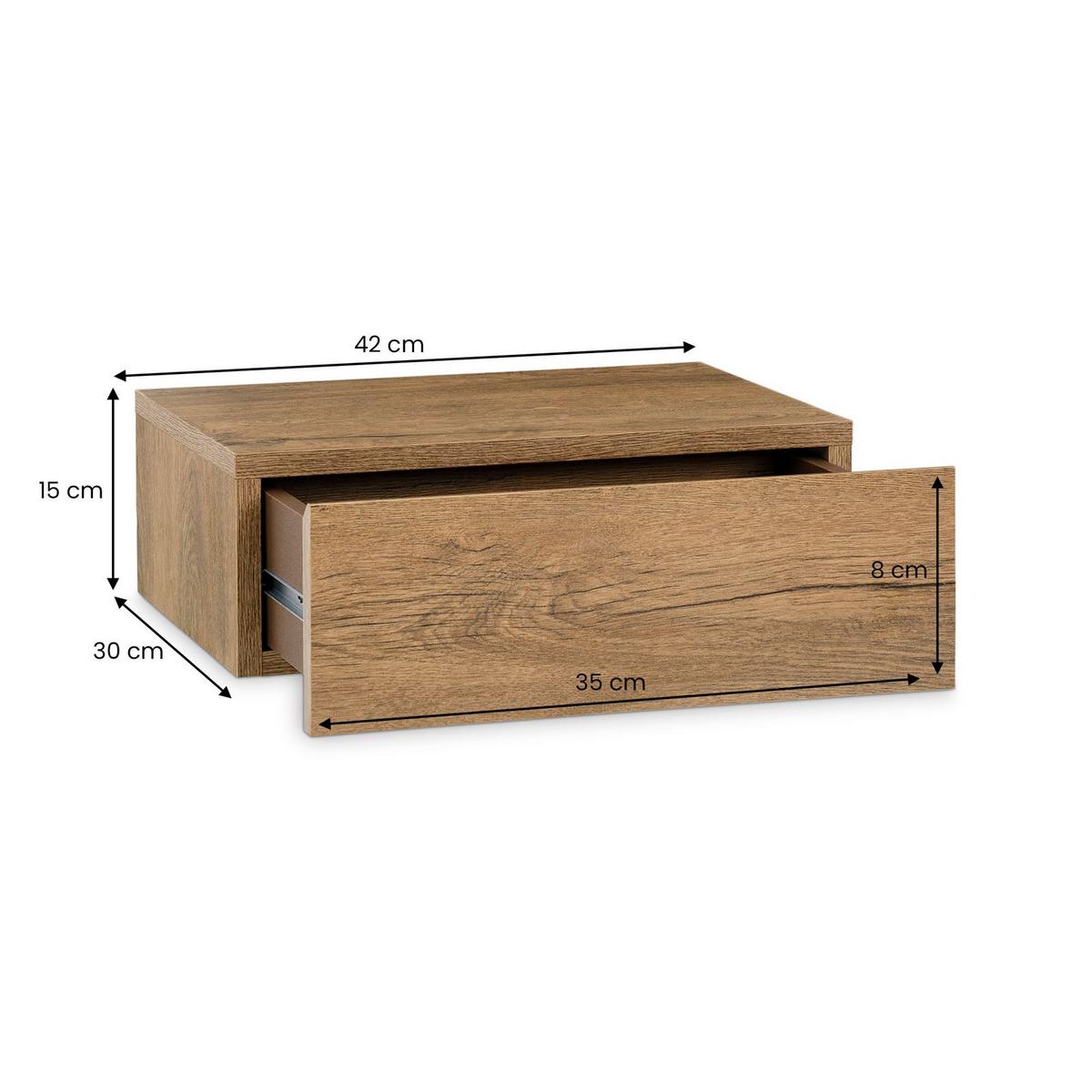 HÄNGENDER NACHTTISCH ANNE - Eichefarben, Holzwerkstoff (42/14/30cm) - CARO-Möbel