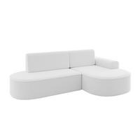 ECKSOFA mit Schlaffunktion und Bettkasten Ottomane Rechts MARI-L1-S - 283x167x73 cm Weiß Bouclé - Schwarz/Weiß, Holzwerkstoff/Kunststoff (167/283cm) - ALTDECOR