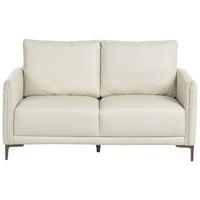 2-SITZER-SOFA Stoff Hellbeige Cilens - Beige/Silberfarben, Textil (152/93/83cm) - Beliani
