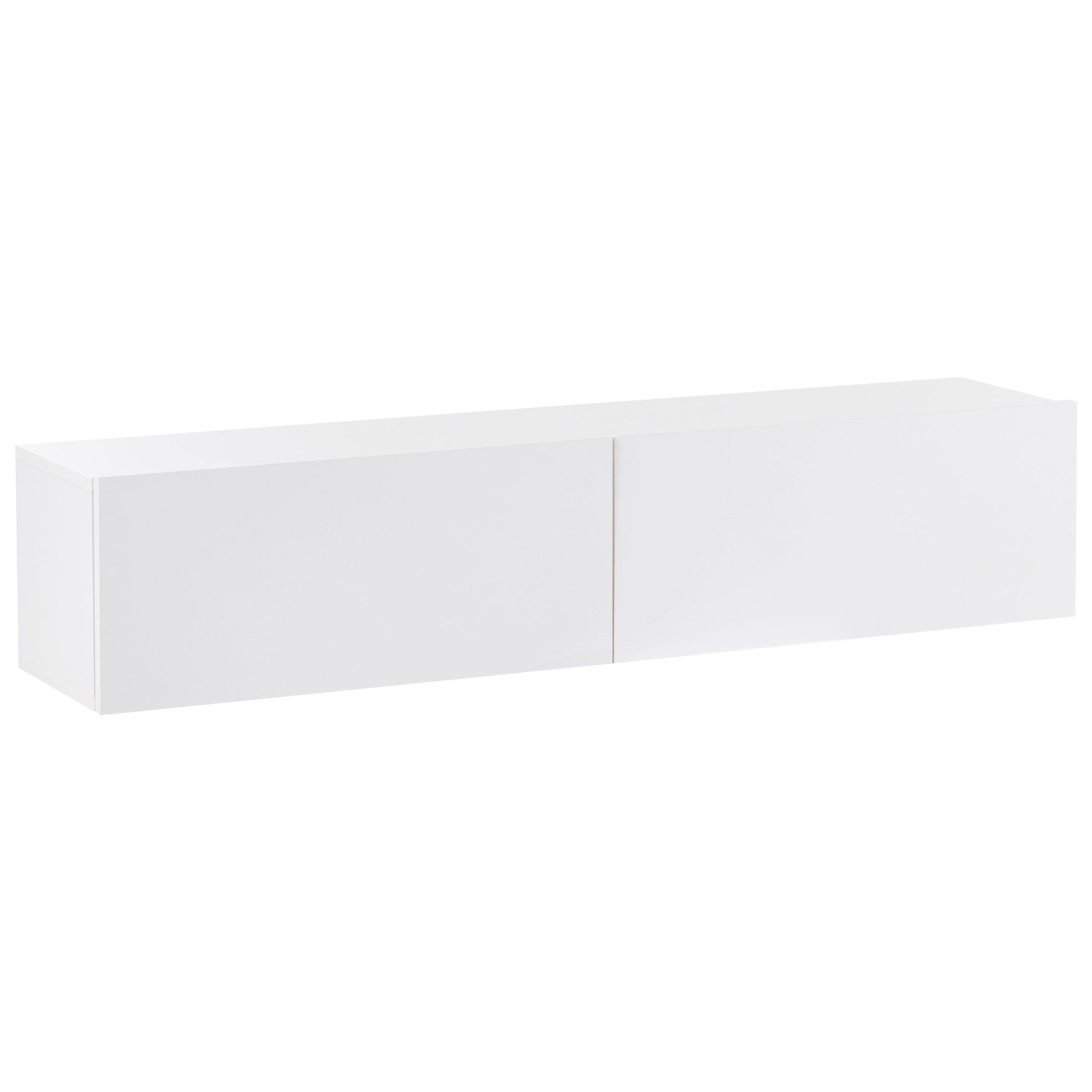TV-SCHRANK Weiß Gladstone - Weiß, Holzwerkstoff (140/30/32cm) - Beliani