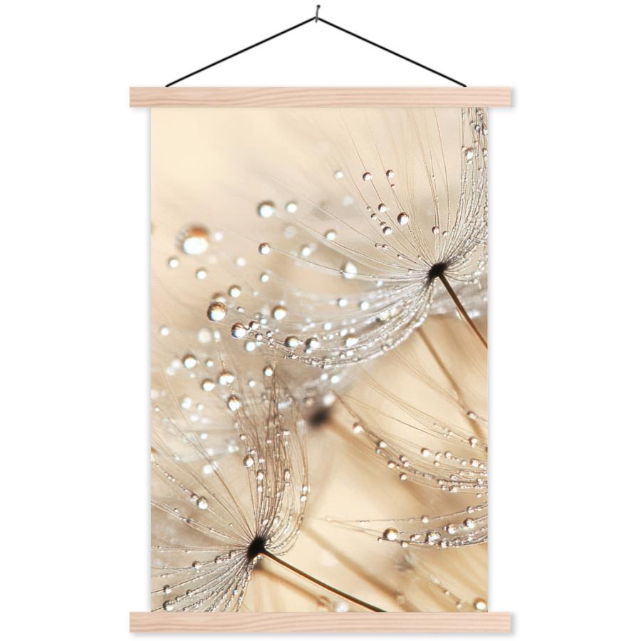 POSTER MIT MAGNETLEISTEN Löwenzahn - Abstrakt - Natur - Beige Deko Wohnzimmer 40x60 cm - Braun, Textil (40/60/0.15cm) - MuchoWow