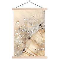 POSTER MIT MAGNETLEISTEN Löwenzahn - Abstrakt - Natur - Beige Wandbild Schlafzimmer 60x90 cm - Braun, Textil (60/90/0.15cm) - MuchoWow