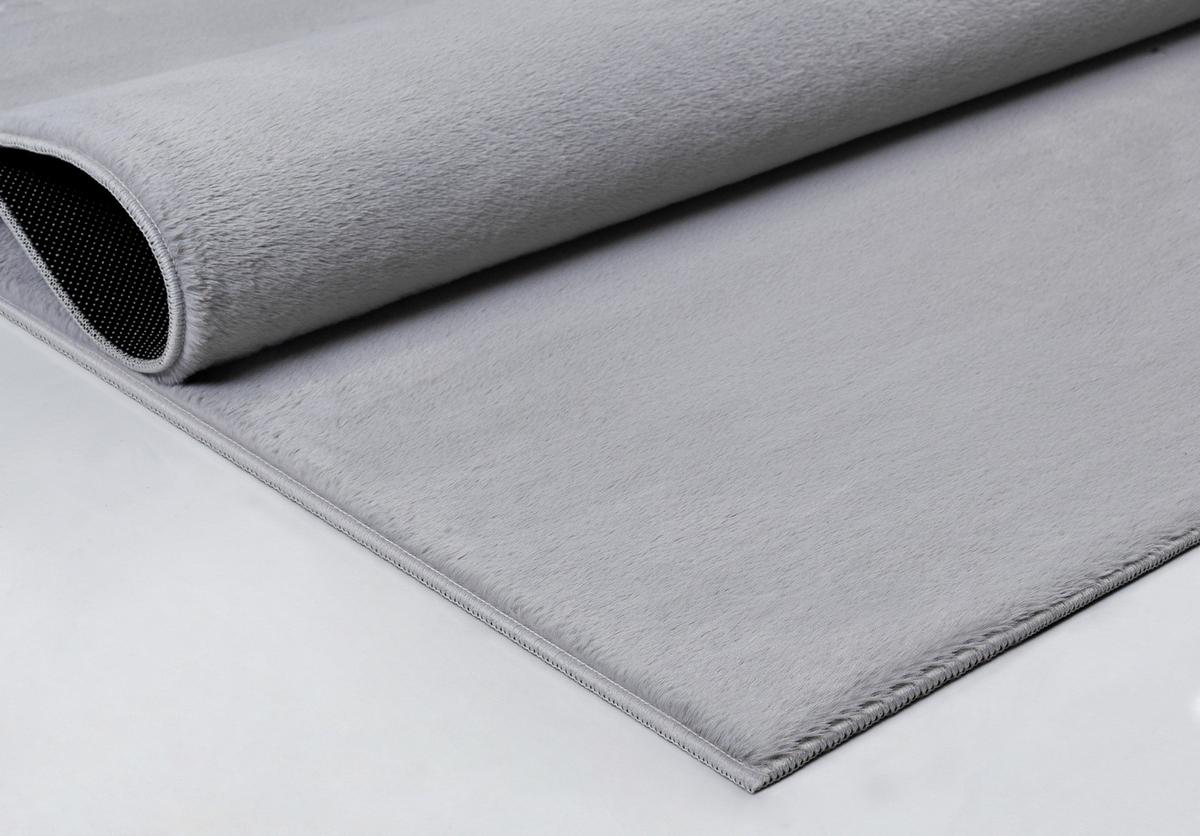 KURZFLORTEPPICH Antirutsch Uni DOUBS Polyester Grau 140 x 200 cm - Grau, Textil (140/200cm) - KADIMA DESIGN