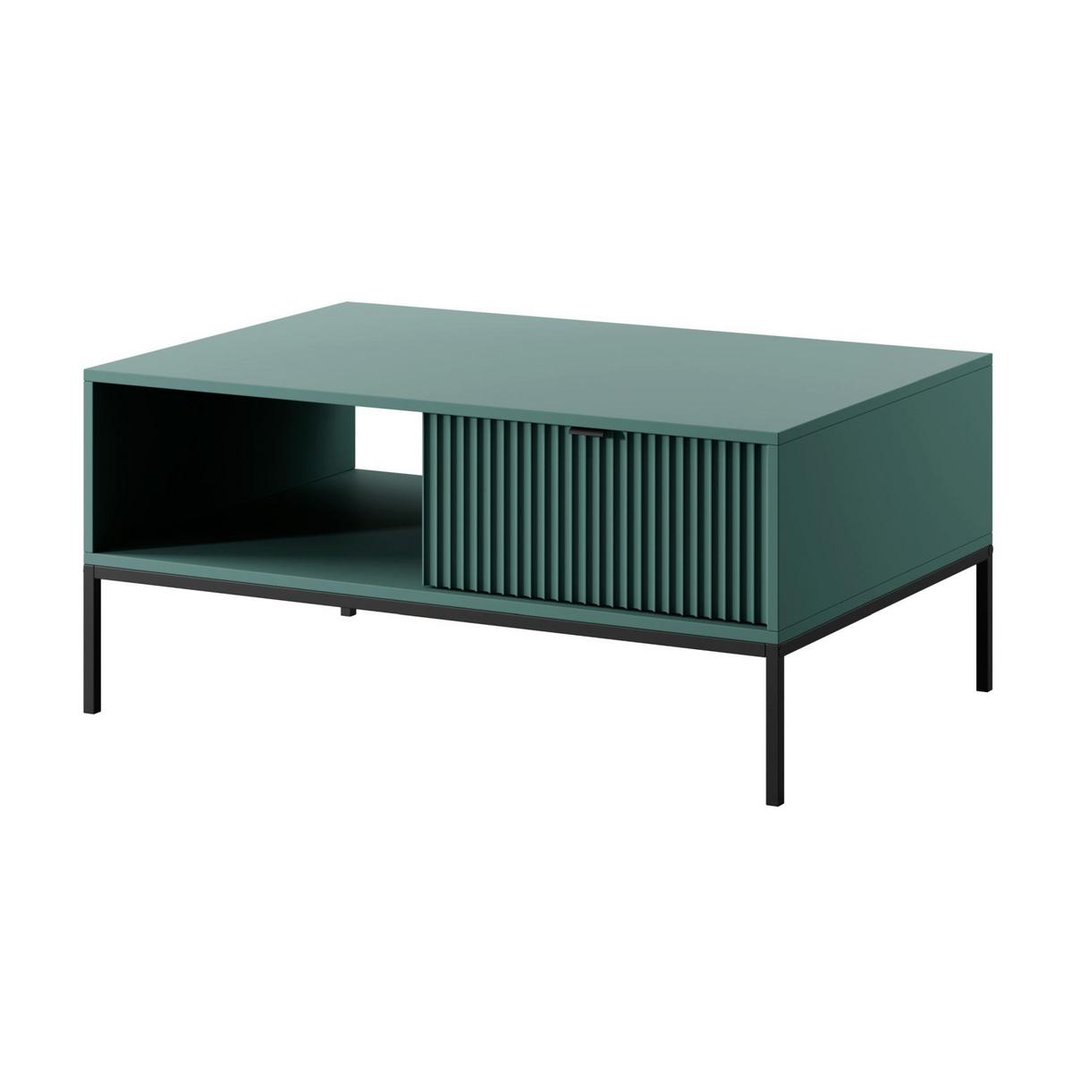 WOHNZIMMERTISCH Vellore Grün / Schwarz 104x68 cm - Grün, Holzwerkstoff/Metall (68/104/46cm) - Selsey