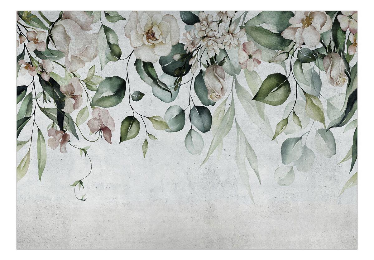 SELBSTKLEBENDE FOTOTAPETE 196/140 cm - Grau/Grün, Kunststoff/Textil (196/1cm) - KUNSTLOFT