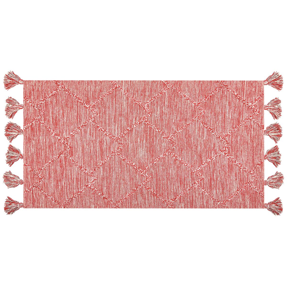 KURZFLOR-TEPPICH Nigde 150/80 cm - Rot, Textil (80/150cm) - Beliani
