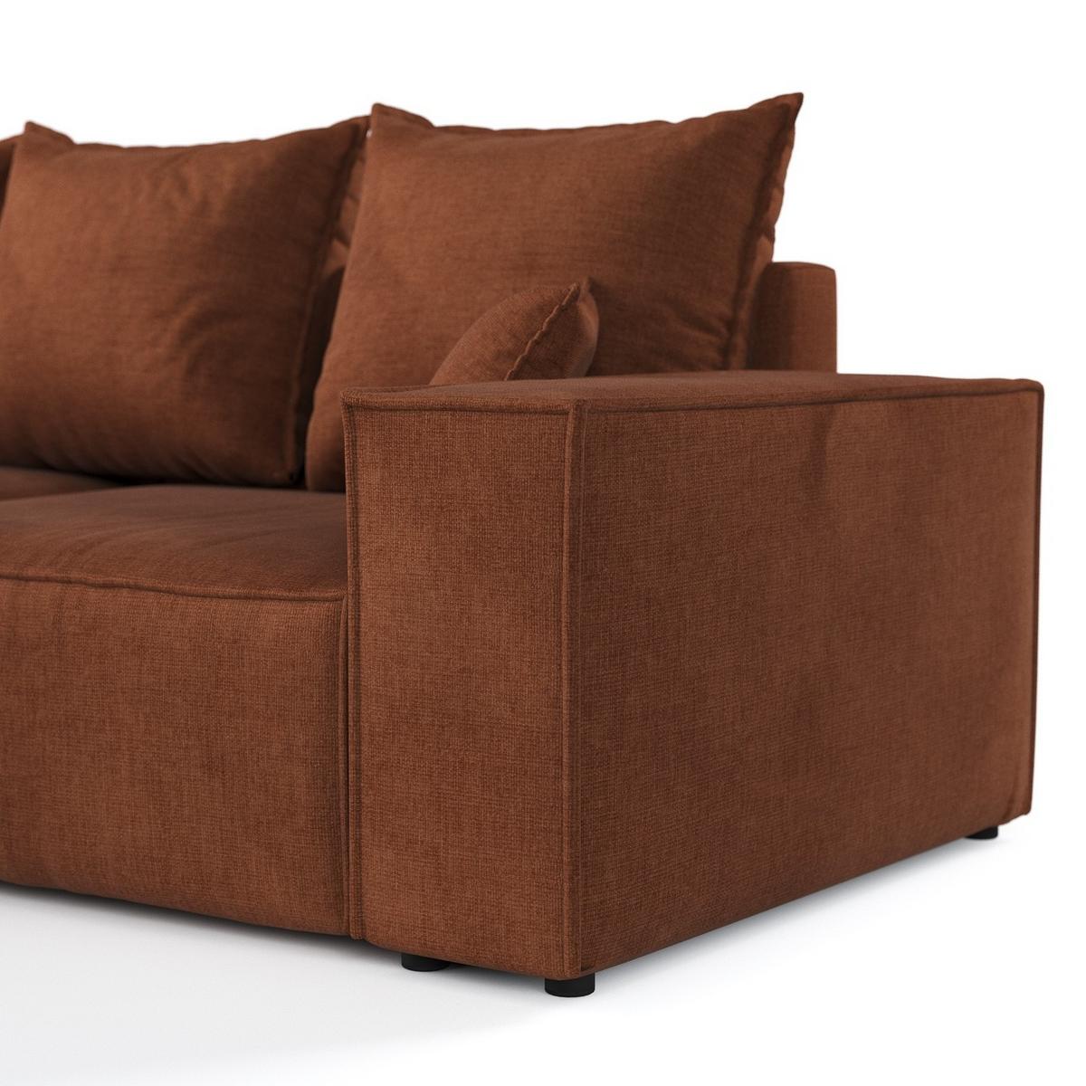 ECKSOFA SENSO mit Schlaffunktion Kupfer im Wind Stoff - Schwarz/Kupferfarben, Holz/Holzwerkstoff (255/148cm) - AltaBeds