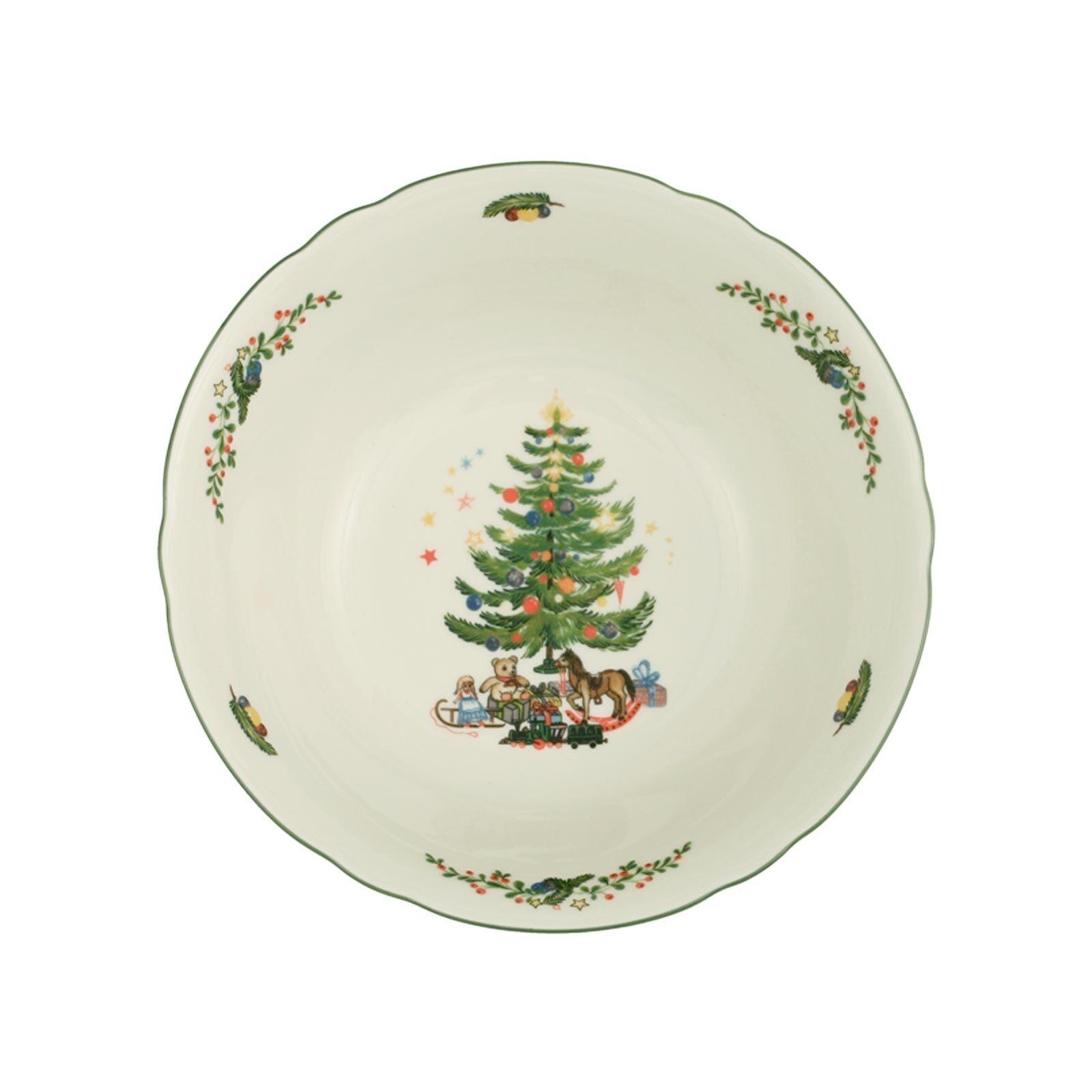 SCHÜSSEL Marieluise Weihnachten weiß-grün ø 20,3 cm - Weiß/Grün, Keramik (20.3cm) - Seltmann Weiden