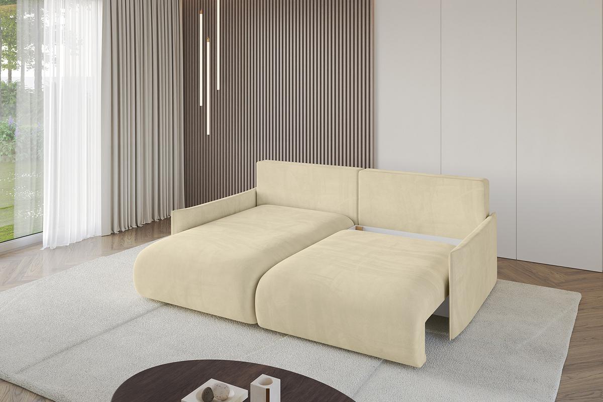 ECKSOFA Ottomane links ONESK-L -v1 216x177x72 Beige Velours - Taupe, Holzwerkstoff/Kunststoff (216/177cm) - ALTDECOR