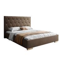 POLSTERBETT IZOLDA mit hohem Kopfteil 140x200 cm Royal Velvet 196 - Braun, Textil - Lookway